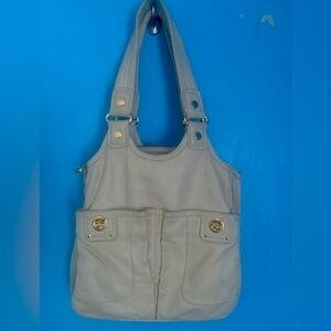 Marc By Marc Jacobs Cream Genuine Leather Shoulder Handbag Purse